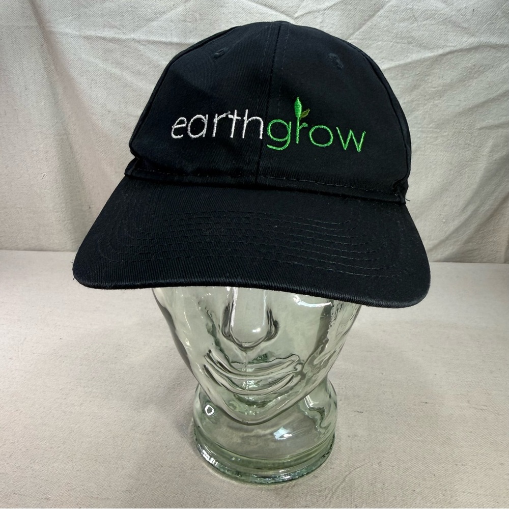 Black Earthgrow Cap with Green Logo